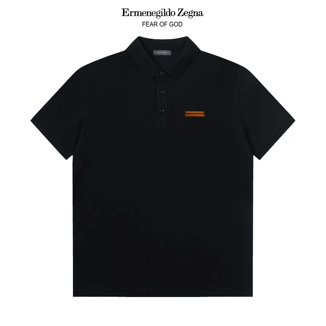 ZENGA Classic LOGO Polo ， Retro Same Style Versatile : White Black Size：M-3XL
